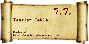 Teszler Tekla névjegykártya